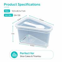 Nouvelle conception, boîte à dessert triangulaire de 300 ml avec couvercle et cuillère, gobelet à dessert en plastique robuste jetable pour tranches de gâteau