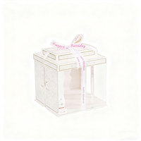 Boîte à gâteau en acrylique imprimée sur mesure Boîte à gâteau de mariage transparente pour anniversaire de Noël Boîtes à gâteau en plastique avec fenêtre