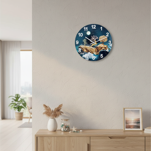 Handmade Resin Ocean Theme Mechanical Clock-Waterproof Night Light Modern Design for Easter Retirement Gifts - Product Image 3