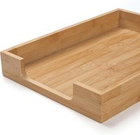 Bandeja Rectangular Multifuncional de Bambú Sólido Moderno, Diseño de Arte Popular Europeo Sostenible para Uso en el Hogar, Baño y Sala de Estar
