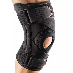 Joelheira de neoprene esporte ajustável, proteção de joelho com 4 molas