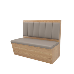White Double-Sided Button Clustered <b>Restaurant</b> Mall Booth Sofa Seating Soft Comfortable for Dining Hotel Use - Product Image 3