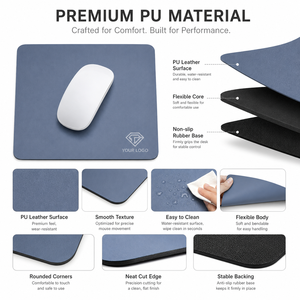 Luxury <b>Desk</b> Mat PU Leather Mouse <b>Pad</b> Custom Logo Executive Office Decor Waterproof Easy Clean Modern Minimalist Bulk Gift - Product Image 4