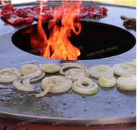 Barbecue d'extérieur en acier Corten, foyer de camping en métal, grill de jardin en Corten