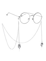 Chaîne de lunettes en métal style européen-américain, motif géométrique, perles creuses, antidérapante, perles qui conservent leur couleur, cordon de lunettes