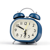 Jam Alarm Meja Desain Oval Lucu dengan Suara Dering, Jam Kamar Tidur Anak, Gerakan Gelombang, Jam Meja untuk Tidur Nyenyak