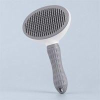 Brosse autonettoyante en plastique pour animaux de compagnie, rétractable en un clic, à picots en acier, avec poignée antidérapante, pour démêlage et toilettage des chats et chiens