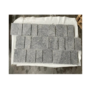 Chất lượng hàng đầu đen grey <span class=keywords><strong>Granite</strong></span> <span class=keywords><strong>Cubes</strong></span> flamed bề mặt Cobble Stones 10x10 cm xẻ cạnh đường lái xe đậu xe pavers bán buôn lát - Product Image 1