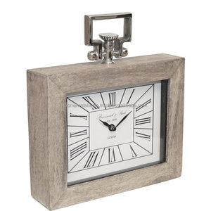 Reloj de mesa de madera cuadrado vintage con acabado clásico perfecto para una decoración elegante del hogar estilo atemporal para cualquier habitación - Product Image 2