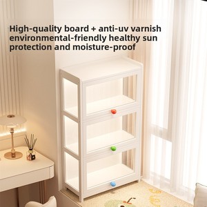 Vitrine de présentation moderne et minimaliste style crème, inspirée de la dopamine, avec poignée de tirage, en <span class=keywords><strong>bambou</strong></span>, anti-poussière, pour rangement de jouets - Product Image 5
