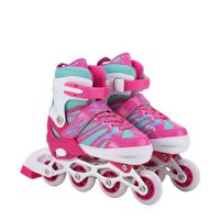 Patins à roulettes lumineux réglables pour enfants et adultes avec roues doubles en PVC, adaptés aux débutants, garçons et filles