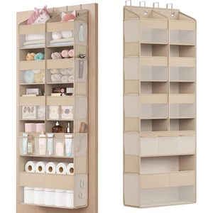 Over The Door Organizer 9 Compartment Foldable Storage <b>Shelf</b> For Closet Bathroom Bedroom With Metal <b>Hooks</b> - Product Image 1
