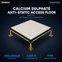 Panneau de plancher surélevé en sulfate de calcium HPL antistatique, classe ignifuge, 600x600mm, avec poutre de support pour hôpitaux et centres de données