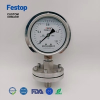 Festop hoogwaardige volledig roestvrijstalen oliegevulde membraanmanometer voor petroleummachines