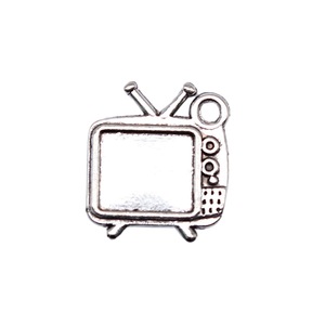 Pendentif <span class=keywords><strong>Antenne</strong></span> <span class=keywords><strong>TV</strong></span> Rétro 15x13mm en Alliage de Zinc Argent Vieilli pour Bijoux de Fan de Dessins Animés Vintage - Product Image 3