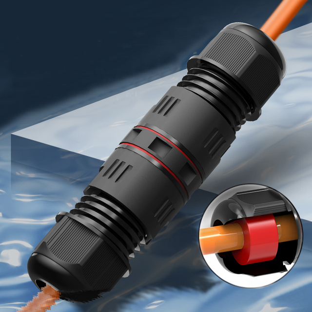 Waterproof Cable Connectors 3-Pin Waterproof IP68 Earth Cable Connector Cable Connection Junction Box for Outdoor Floor