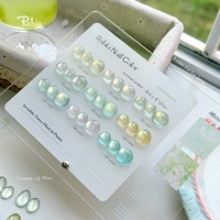 Rabia Moon Tide Waterproof Powder Star Cat's Eye Nail Gel Color Light Glass Beads Porcelain White Follow Light Bulb Gel Set