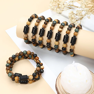 Pulsera de los Doce Signos del Zodiaco Más Vendida, Piedra de Ojo de Tigre, Estilo Pareja, Pulsera de Cuentas Hecha a Mano - Product Image 1