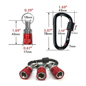 Sds Handle Carabiner Colored <b>Socket</b> <b>Extension</b> Rod 1/4 Bit Quick Change Keychain Portable Aluminum Alloy - Product Image 2
