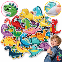 Patch brodé thermocollant ou à coudre pour enfants, motif dinosaures mignons (Triceratops, Stegosaurus, Pterodactyl), vente en gros