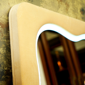 <span class=keywords><strong>Ecoliving</strong></span> Espejo de Pared de Bronce/Metal Personalizado, Moderno y de Lujo, 30x120cm, Diseño Ondulado Hecho a Mano, Espejos Decorativos de Arco Irregular - Product Image 4