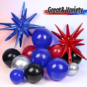 Zwarte, rode en blauwe spin-thema ballonbogen voor mannen met folieballonnen voor spin-thema verjaardagspartydecoratie - Product Image 5