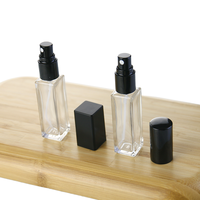 Flacons de parfum en verre carrés vides, noirs mats, 5 ml, 10 ml, avec pompe pulvérisatrice fine pour cosmétiques et brume hydratante