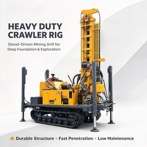 Duurzame 200m industriële districtverwarming geothermische diepe aquifer hydraulische crawler boorinstallatie met hoge kwaliteit en werkeffectiviteit - Product Image 1