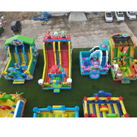 Château gonflable combiné avec toboggan pour parc d'attractions sportif personnalisé, aire de jeux gonflable pour enfants pour sauter et jouer