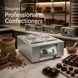 Machine à fondre le chocolat électrique professionnelle à 4 bacs, 220V 0.6kW, chauffe-chocolat de comptoir pour boulangerie, café, pâtisserie - Product Image 5