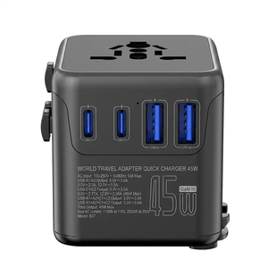 Cargador de Pared Multi-Puerto Universal <span class=keywords><strong>GaN</strong></span> de 45W, Tipo C PD QC3.0, 2500W, Fusible de Reinicio Automático, Adaptadores de Viaje Rápidos para MacBook y Teléfono - Product Image 1