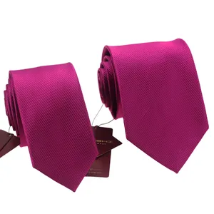 Shengzhou Luxury Tie Manufacturer Rose Red Pink Pleated Ties For Men Male Necktie Cravats Business