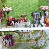 Chariot à bonbons personnalisé avec roues dorées, chariot à bonbons pour fête, décoration de fête, chariot à bonbons en bois blanc pour mariage