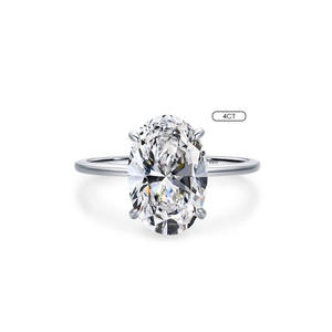 Ensemble de bijoux de mariage classique SPJ bagues de fiançailles Solitaire taille ovale Zircon 925 en <span class=keywords><strong>argent</strong></span> Sterling bagues de fiançailles Carat personnalisées - Product Image 4
