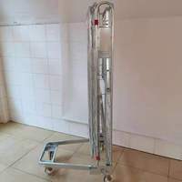 Chariot de lavage pliable en treillis métallique galvanisé, conteneur à roulettes robuste 500 kg pour la distribution de linge d'hôtel