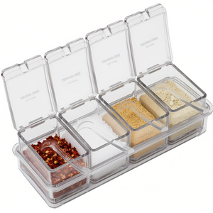 Portaspezie in Acrilico Myrva con 5 Scomparti Rimovibili, Organizzatore per Cucina - Product Image 1
