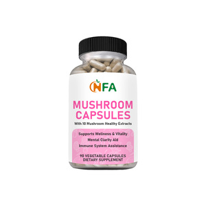 Capsules de champignons pour adultes très vendues, 90 capsules végétales, 10 extraits de champignons, soutien immunitaire, aide à la clarté mentale, végétalien, naturel - Product Image 1