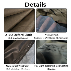 Auvent de voiture E-RIKE UPF50+ avec protection UV, toile Oxford 210D respirante, fenêtre en maille B3, auvent de voiture ultraléger - Product Image 5