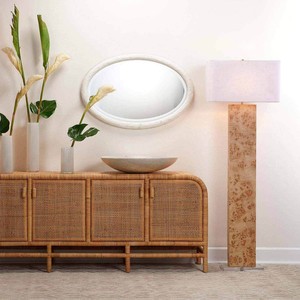 Jia Wenjun Floor Lamp 65.75 In Solid Wood Base White Shade Study Bedroom Lighting - Product Image 3