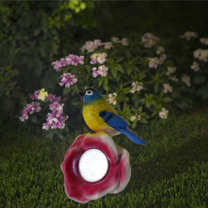फूलों के लाक्षणिक बगीचे की सजावट पर सौर रेसिन पक्षी फूल स्पॉटलाइट द्वारा पक्षियों की प्रतिमा आउटडोर सजावट - Product Image 5