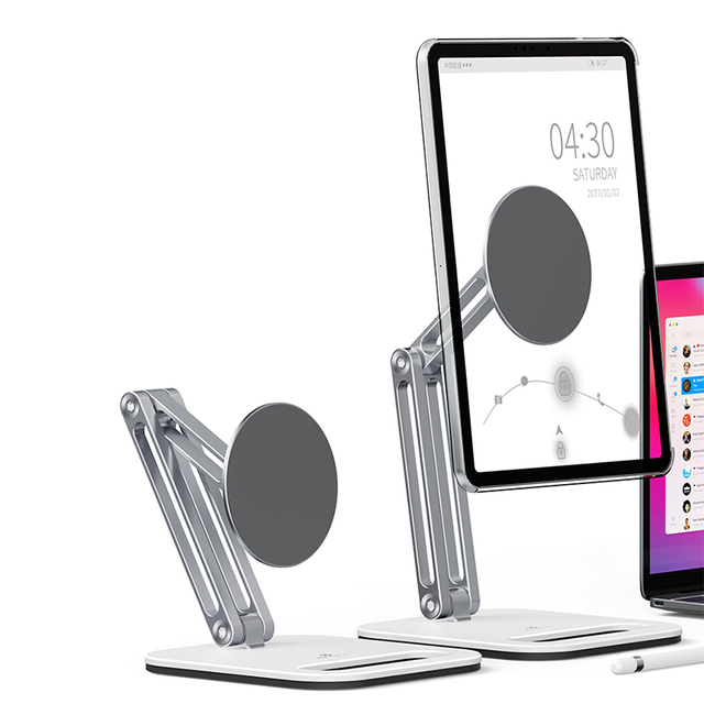 Boneruy C47 Aluminum Alloy Adjustable 5~12.9 Inch Desktop Folding Tablet Stand Magnetic Holder for iPAD With Rotating Feature