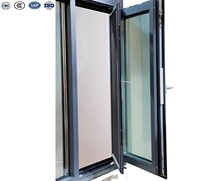 Fenêtre à battant coulissante sur mesure, norme européenne, en alliage d'aluminium, résistante aux ouragans, double vitrage trempé, fenêtre à battant en aluminium