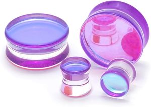 Perhiasan Tubuh Penutup Telinga Kaca Ungu Tunnels Gauges <span class=keywords><strong>Stretcher</strong></span> Extender 6mm-30mm Anting Piercing Trendy Unisex Hadiah Pesta - Product Image 5