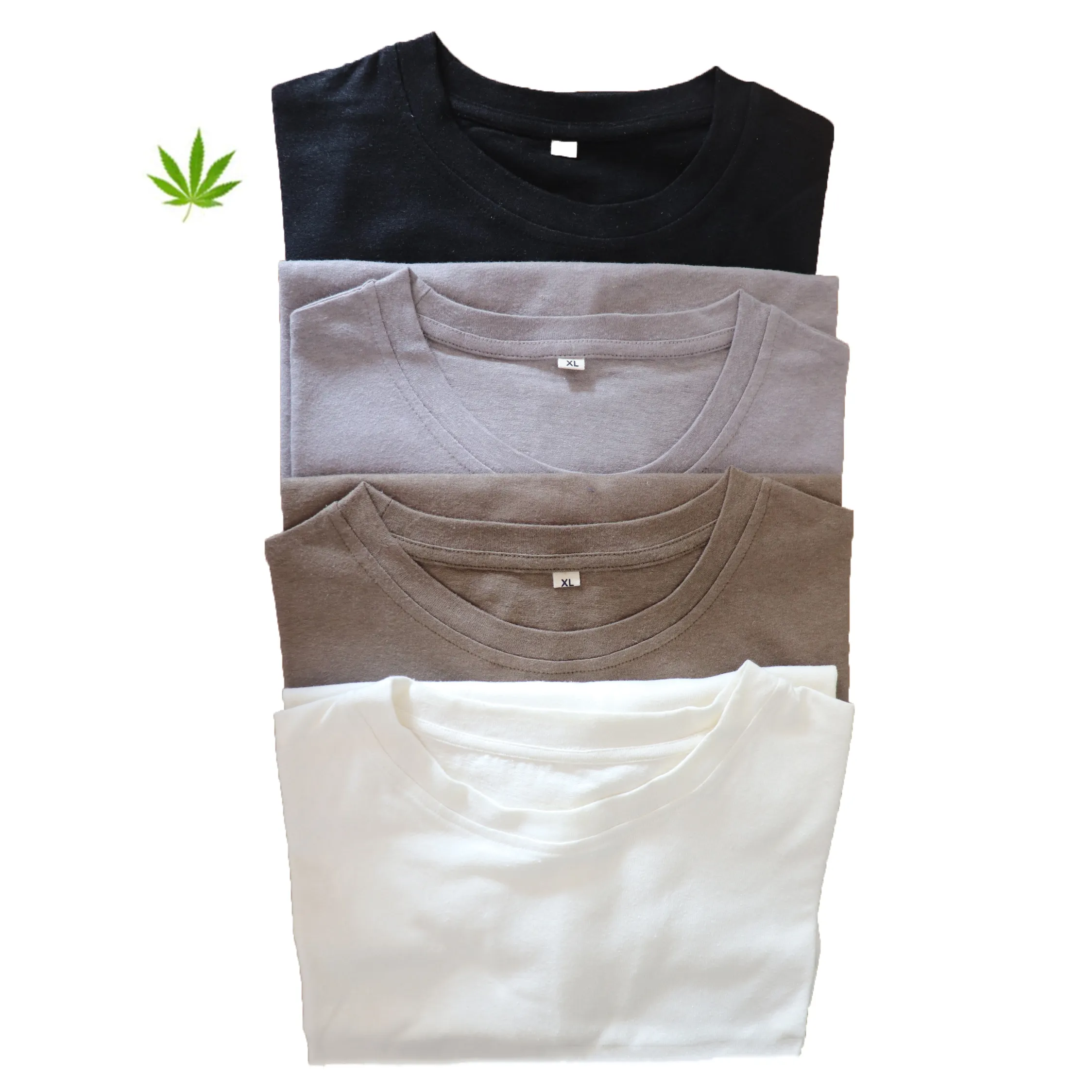 wholesale hemp clothing manufacture casual Black men's t-shirts unisex white men 55%hemp shirt