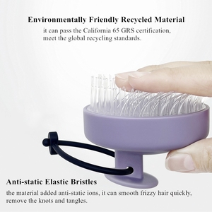 Brosse démêlante antistatique à poils longs, brosse à shampooing massante du cuir chevelu, logo personnalisé, écologique, recyclable, prévient <span class=keywords><strong>la</strong></span> perte de cheveux - Product Image 4