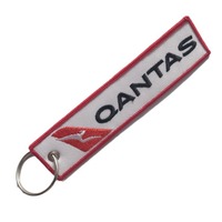 Flight Custom logo NFC Key Tag bordir NFC gantungan kunci Custom NFC Jet Tag gantungan kunci kain tenun merek Label tenun gantungan kunci