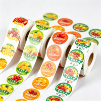 Étiquettes rondes personnalisées imperméables pour fruits - Autocollants adhésifs pour produits frais et emballages alimentaires
