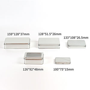 Прямоугольная металлическая жестяная коробка с крышкой - Product Image 4