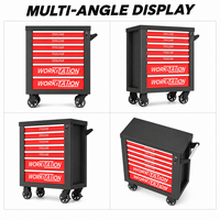 Coffre à outils roulant à 7 tiroirs au design moderne avec plateau de rangement supérieur pour station de réparation automobile