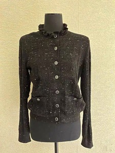 Xiao <span class=keywords><strong>Xiang</strong></span> Feng 25 mùa hè Áo Khoác Cardigan giản dị Mới Hoa trà đôi chữ C khóa dễ phối giảm béo ren rỗng dệt kim - Product Image 4